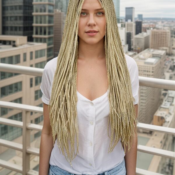 6541  Braid Wig - 28 Inches Synthetic Hand Braided Wig #JL01-539-1/539-1B/539-27/539-613/539-99J - Image 24