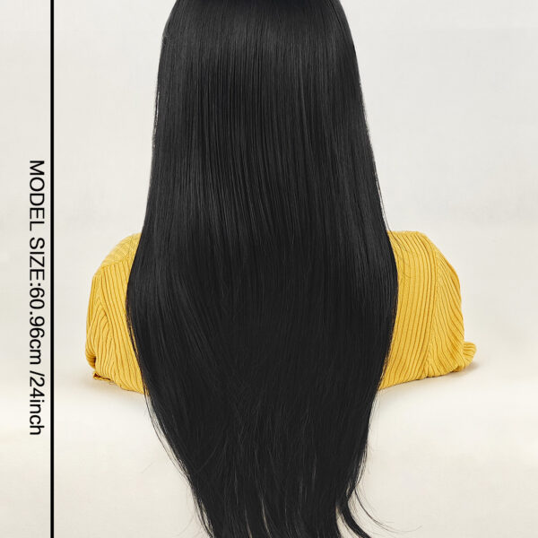 6541  Natural Wigs，Long Straight Wig with Bangs Hair Wigs ，Heat Resistant Synthetic Womens Wig，for Daily Party Use（24 Inch） #JL01-SUE-5-1B/SUE-5-6H - Image 3