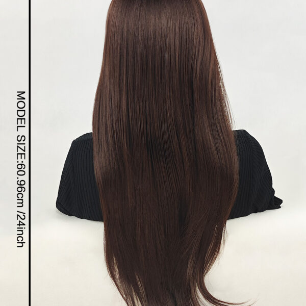 6541  Natural Wigs，Long Straight Wig with Bangs Hair Wigs ，Heat Resistant Synthetic Womens Wig，for Daily Party Use（24 Inch） #JL01-SUE-5-1B/SUE-5-6H - Image 4