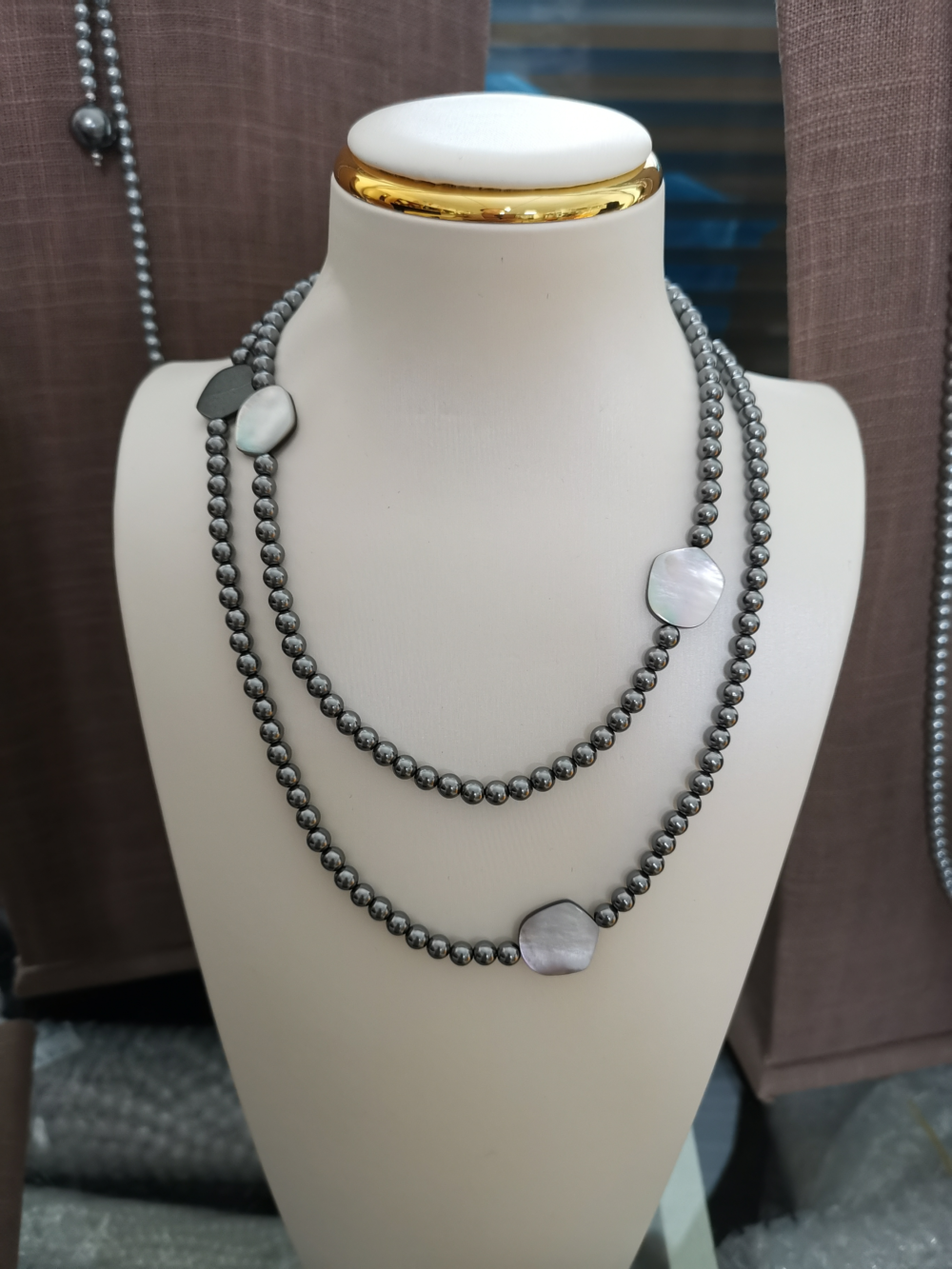 6541  Crystal pearl natural black shell Necklace #JL01-JYJ111627 - Image 6