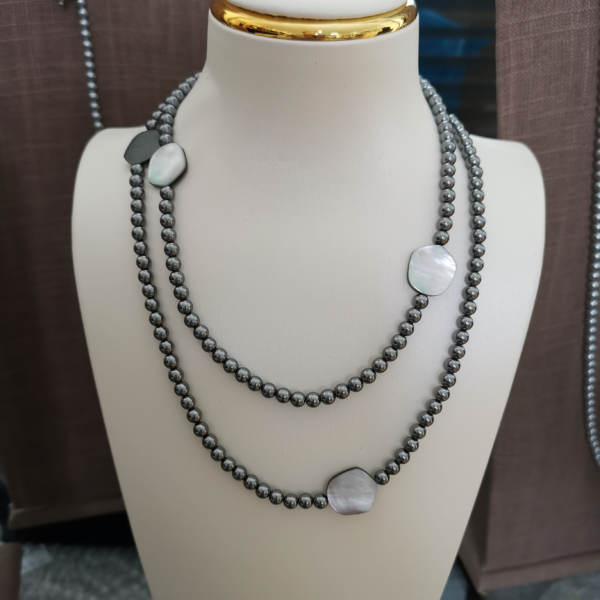 6541  Crystal pearl natural black shell Necklace #JL01-JYJ111627 - Image 6