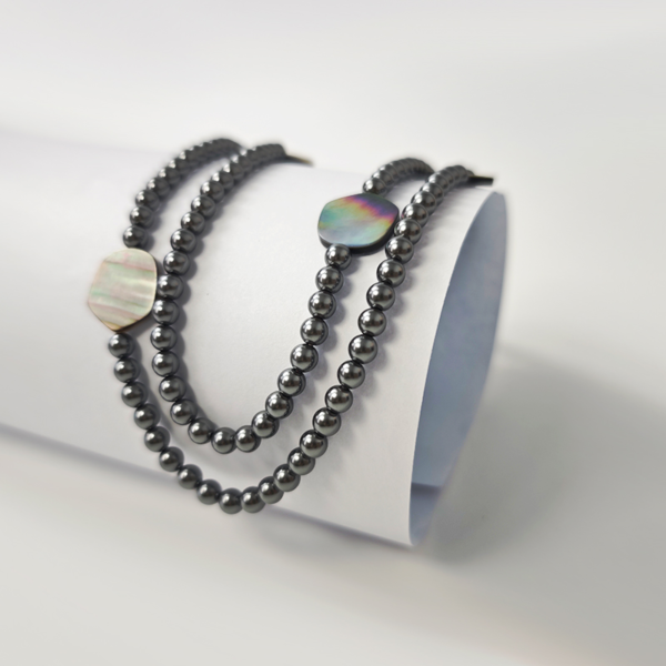 6541  Crystal pearl natural black shell Necklace #JL01-JYJ111627
