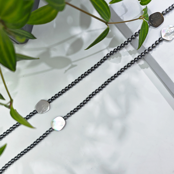 6541  Crystal pearl natural black shell Necklace #JL01-JYJ111627 - Image 9
