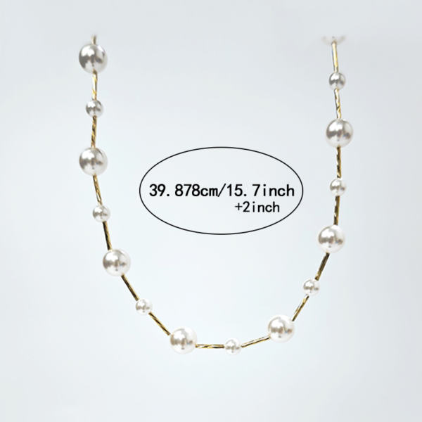 6541  Crystal Pearl Necklace #JL01-JYJ070308WH - Image 2