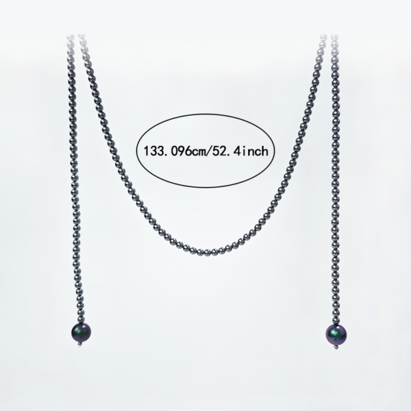 6541  Crystal Pearl Necklace #JL01-JYJ111615D/GREY - Image 2