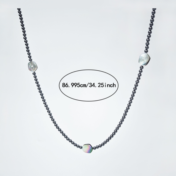 6541  Crystal pearl natural black shell Necklace #JL01-JYJ111627 - Image 2