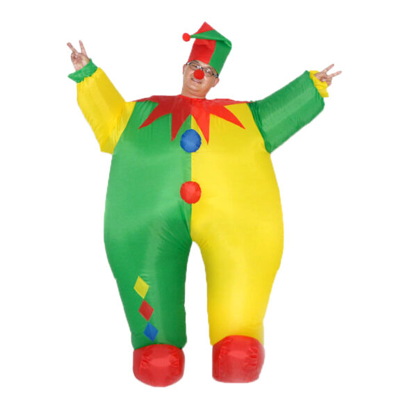 6541  Inflatable Costume Clown Game Cloth Adult Funny Blow up Suit Halloween Men's Costume Yellow Cosplay #JL07-FZ1575 - Image 2