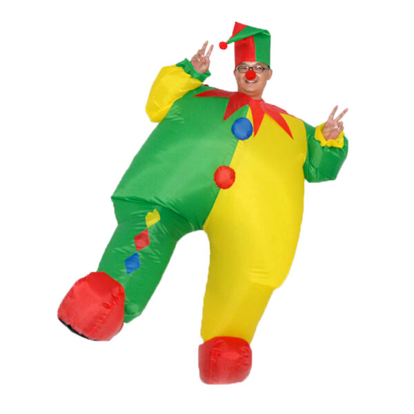 6541  Inflatable Costume Clown Game Cloth Adult Funny Blow up Suit Halloween Men's Costume Yellow Cosplay #JL07-FZ1575