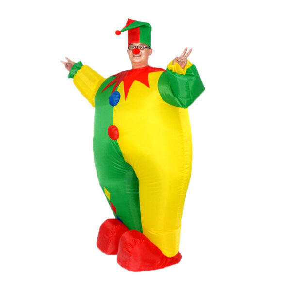 6541  Inflatable Costume Clown Game Cloth Adult Funny Blow up Suit Halloween Men's Costume Yellow Cosplay #JL07-FZ1575 - Image 3