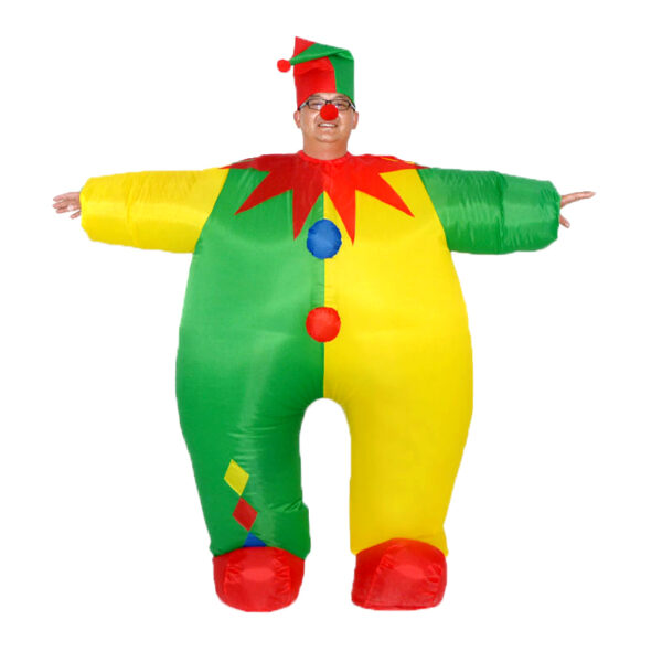 6541  Inflatable Costume Clown Game Cloth Adult Funny Blow up Suit Halloween Men's Costume Yellow Cosplay #JL07-FZ1575 - Image 4