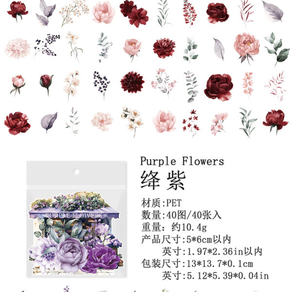 Flower Festival in Small Town Series Stickers with Adhesive Backing #JL01-JH-XCHS-L/JH-XCHS-Y/JH-XCHS-J/JH-XCHS-H - Image 3