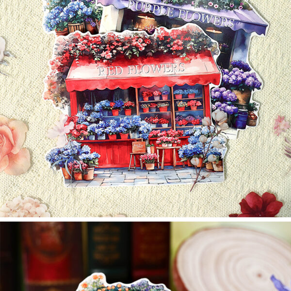 Flower Festival in Small Town Series Stickers with Adhesive Backing #JL01-JH-XCHS-L/JH-XCHS-Y/JH-XCHS-J/JH-XCHS-H - Image 9