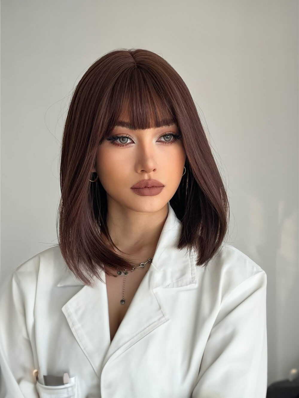 6541  12 Inch Short Bob Wigs，Glueless Wigs，Synthetic Hair Heat Resistant Hair Wigs，Multiple color options available #JL01-SUE-1-1B/SUE-1-6H/SUE-1-613/SUE-1-ROSEGOLD - Image 2