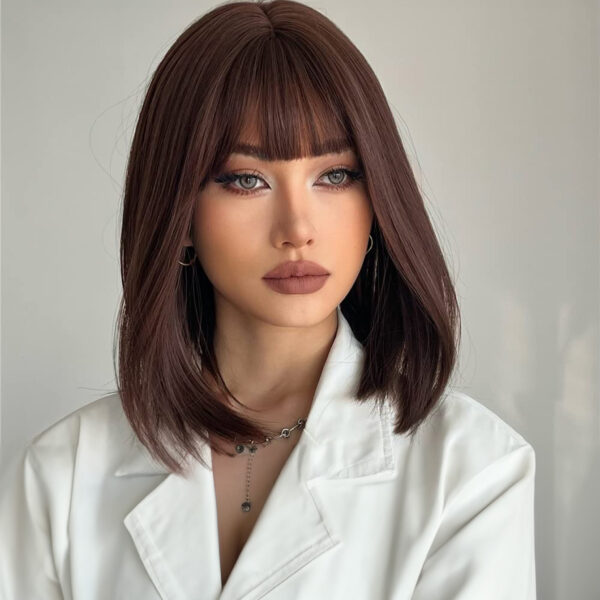 6541  12 Inch Short Bob Wigs，Glueless Wigs，Synthetic Hair Heat Resistant Hair Wigs，Multiple color options available #JL01-SUE-1-1B/SUE-1-6H/SUE-1-613/SUE-1-ROSEGOLD - Image 2