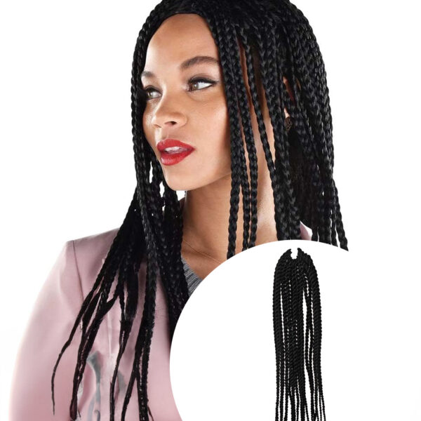 6541  4X EZ SENEGALESE BRAID16 Long Crochet braid synthetic  hairstyle black burgundy brown  ladies box braid crochet hair-16 inch -1Pack*80Strands，Available in black, burgundy, and brown shades #JL01-LY-952-1/LY-952-1B/LY-952-2