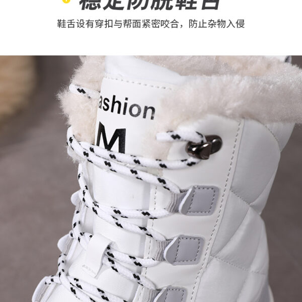 Winter cashmere warm snow boots women's non-slip waterproof thick sole fashion cotton boots #JL07-S913黑色/S913白色 - Image 8