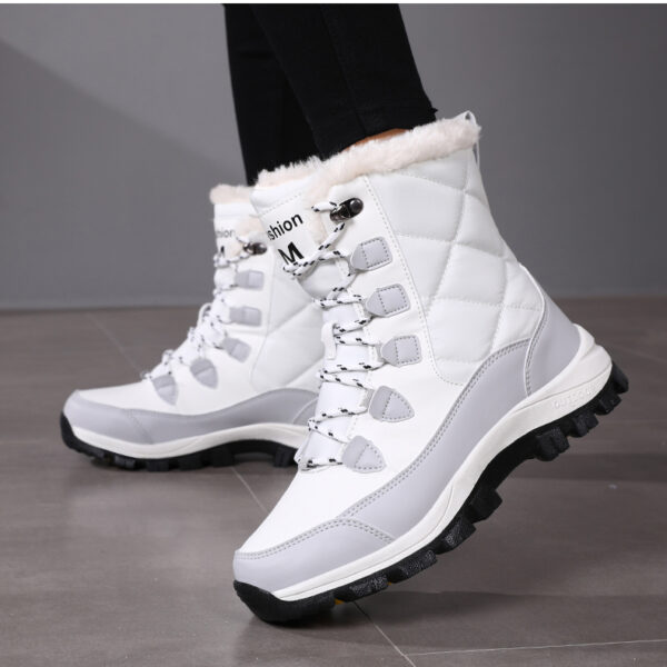 Winter cashmere warm snow boots women's non-slip waterproof thick sole fashion cotton boots #JL07-S913黑色/S913白色 - Image 10