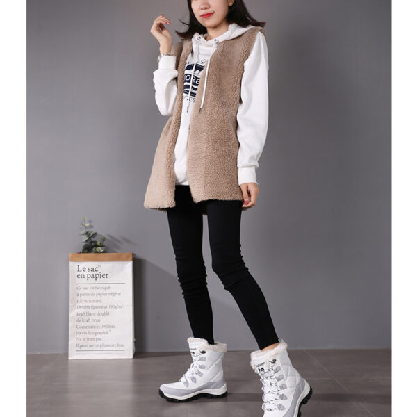Winter cashmere warm snow boots women's non-slip waterproof thick sole fashion cotton boots #JL07-S913黑色/S913白色 - Image 12