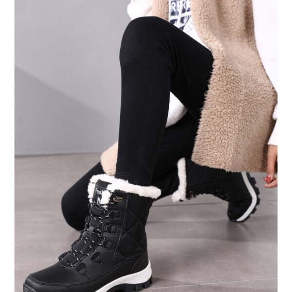 Winter cashmere warm snow boots women's non-slip waterproof thick sole fashion cotton boots #JL07-S913黑色/S913白色 - Image 15