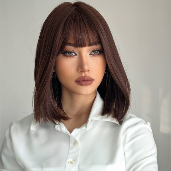 6541  Shoulder-Length Layered Wigs With  -14 Inch-Wavy Wigs, Heat Resistant Synthetic Hair Replacement Wigs #SUE-6-1B/SUE-6-6H - Image 2