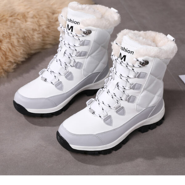 Winter cashmere warm snow boots women's non-slip waterproof thick sole fashion cotton boots #JL07-S913黑色/S913白色 - Image 21
