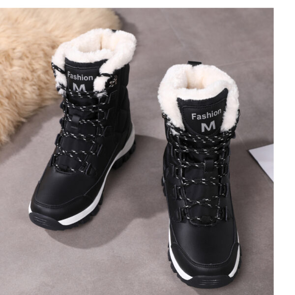Winter cashmere warm snow boots women's non-slip waterproof thick sole fashion cotton boots #JL07-S913黑色/S913白色 - Image 22