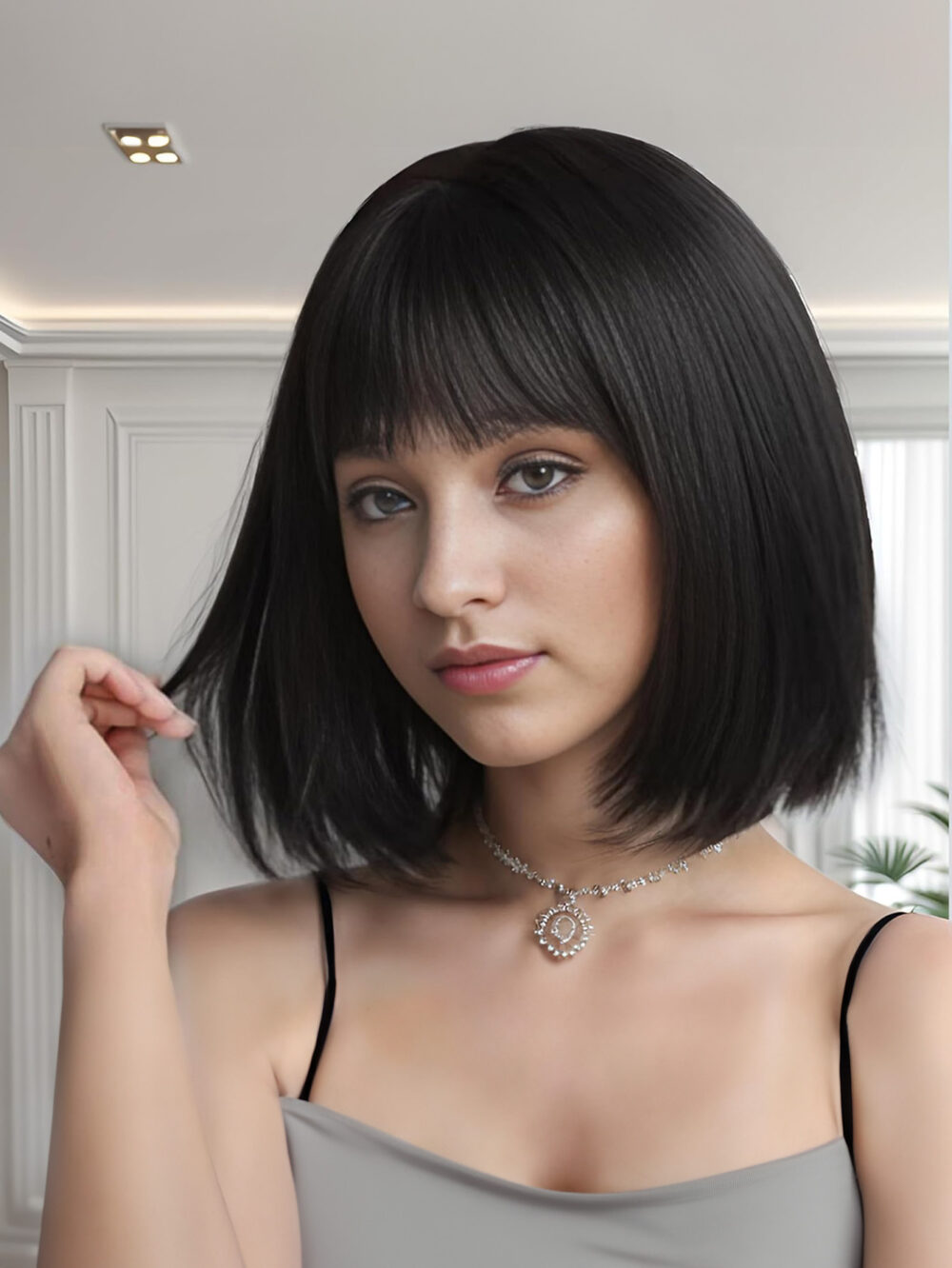 6541  12 Inch Short Bob Wigs，Glueless Wigs，Synthetic Hair Heat Resistant Hair Wigs，Multiple color options available #JL01-SUE-1-1B/SUE-1-6H/SUE-1-613/SUE-1-ROSEGOLD - Image 16