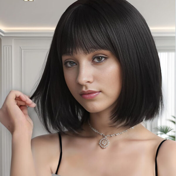 6541  12 Inch Short Bob Wigs，Glueless Wigs，Synthetic Hair Heat Resistant Hair Wigs，Multiple color options available #JL01-SUE-1-1B/SUE-1-6H/SUE-1-613/SUE-1-ROSEGOLD - Image 16