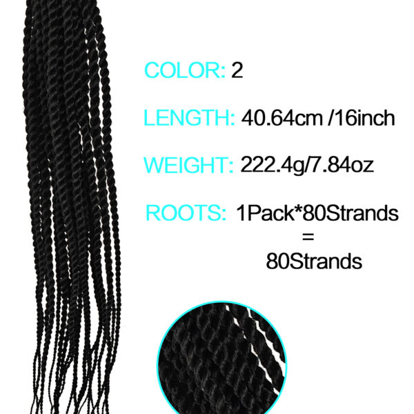 6541  4X EZ SENEGALESE BRAID16 Long Crochet braid synthetic  hairstyle black burgundy brown  ladies box braid crochet hair-16 inch -1Pack*80Strands，Available in black, burgundy, and brown shades #JL01-LY-952-1/LY-952-1B/LY-952-2 - Image 7