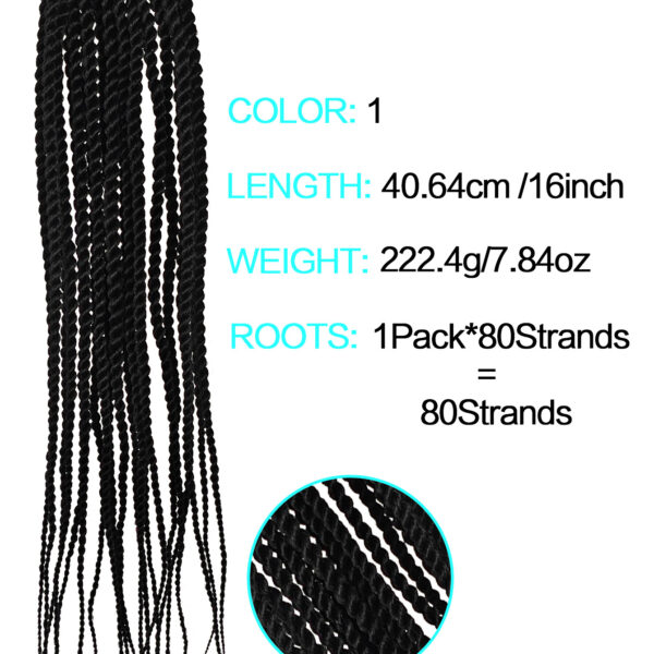 6541  4X EZ SENEGALESE BRAID16 Long Crochet braid synthetic  hairstyle black burgundy brown  ladies box braid crochet hair-16 inch -1Pack*80Strands，Available in black, burgundy, and brown shades #JL01-LY-952-1/LY-952-1B/LY-952-2 - Image 5
