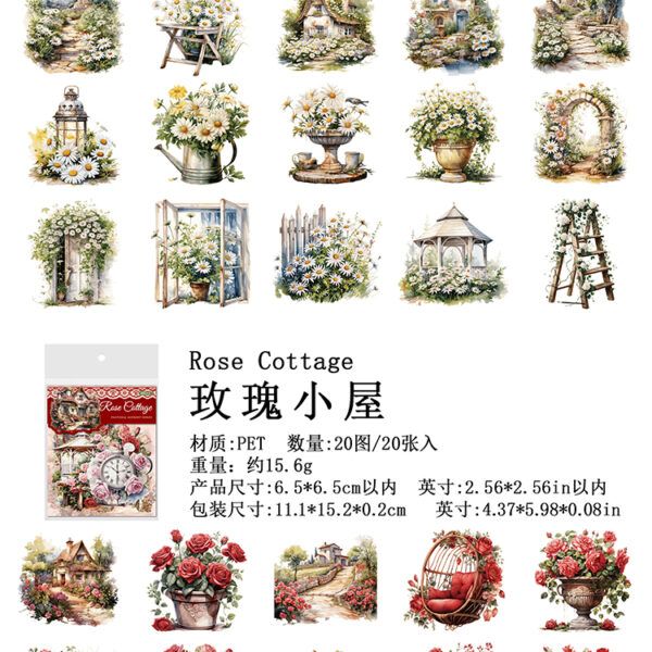Pastoral Landscape Series with Adhesive Adhe sive Backed Retro art sticker #JL01-JH-TYFG-C/JH-TYFG-M/JH-TYFG-N/JH-TYFG-Z - Image 4