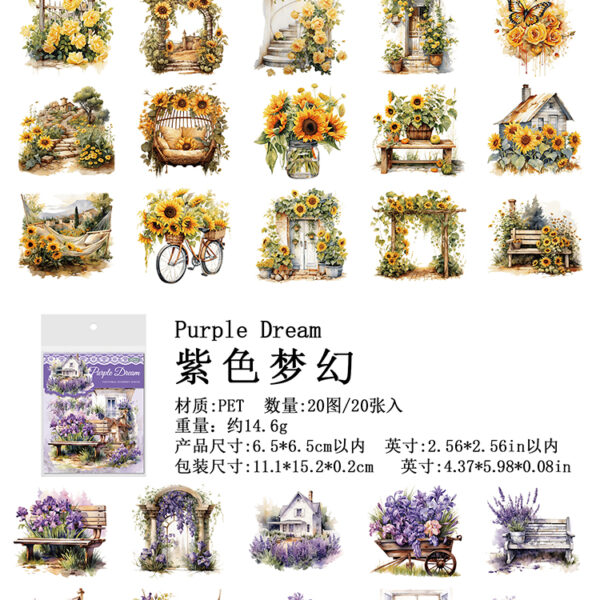 Pastoral Landscape Series with Adhesive Adhe sive Backed Retro art sticker #JL01-JH-TYFG-C/JH-TYFG-M/JH-TYFG-N/JH-TYFG-Z - Image 10