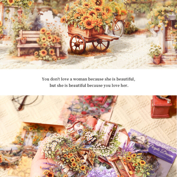 Pastoral Landscape Series with Adhesive Adhe sive Backed Retro art sticker #JL01-JH-TYFG-C/JH-TYFG-M/JH-TYFG-N/JH-TYFG-Z - Image 5