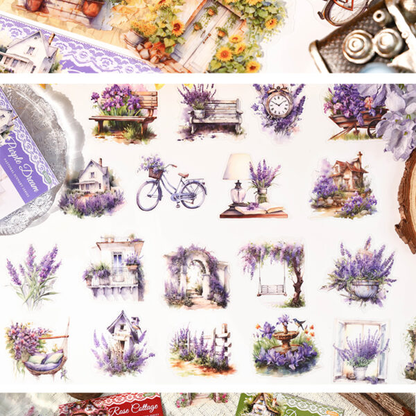 Pastoral Landscape Series with Adhesive Adhe sive Backed Retro art sticker #JL01-JH-TYFG-C/JH-TYFG-M/JH-TYFG-N/JH-TYFG-Z - Image 9