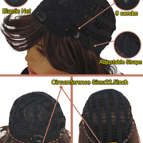 6541  Medium-length wavy straight hair fully machine-made wig，26 inches Heat-resistant fiber high-temperature silk wig，dyeable and soupable bangs synthetic wig #JL01-SUE-14-1B/SUE-14-6H - Image 6