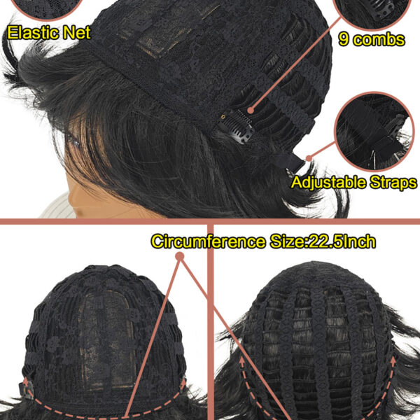 6541  8 inch Straight Short Bob Hair Flat Bangs Cute Central Dot Skin Top Heat Resistant Synthetic Wigs #JL01-SUE-15-1B/SUE-15-6H - Image 11