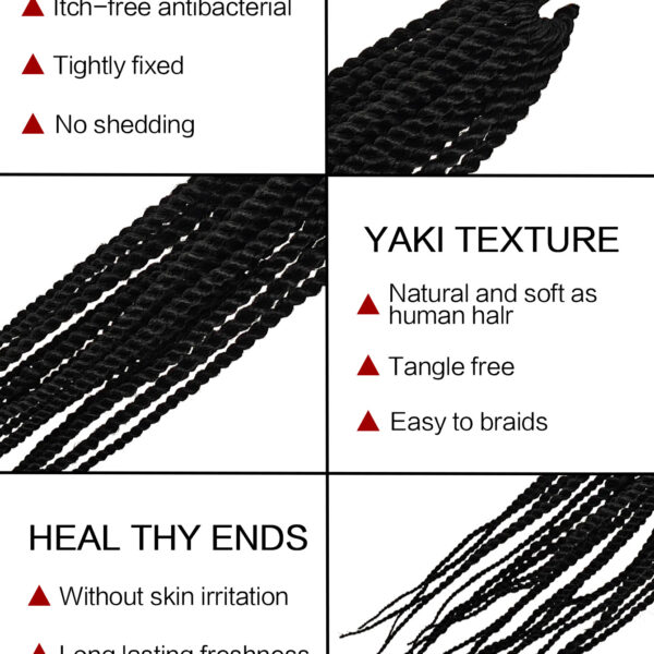 6541  4X EZ SENEGALESE BRAID16 Long Crochet braid synthetic  hairstyle black burgundy brown  ladies box braid crochet hair-16 inch -1Pack*80Strands，Available in black, burgundy, and brown shades #JL01-LY-952-1/LY-952-1B/LY-952-2 - Image 8