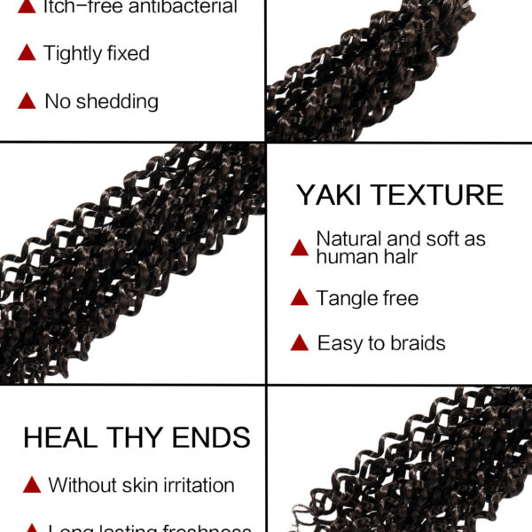 6541  Passion Twist Crochet Hair Water Wave  Crochet Hair for Faux Locs Spring Twist Synthenic Braiding Hair Extension WATER WAVE 24" #JL01-WATER WAVE BRAID 24"-4 - Image 4