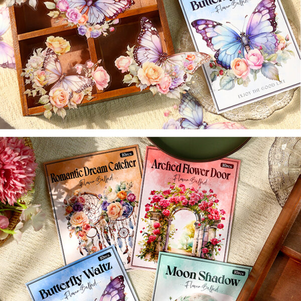 6541  Floral Ballad Series - Adhesive Backed，Retro art sticker #JL01-JH-HJGY-G/JH-HJGY-H/JH-HJGY-L/JH-HJGY-Y - Image 3