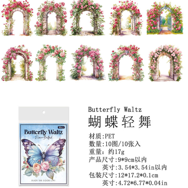6541  Floral Ballad Series - Adhesive Backed，Retro art sticker #JL01-JH-HJGY-G/JH-HJGY-H/JH-HJGY-L/JH-HJGY-Y - Image 10