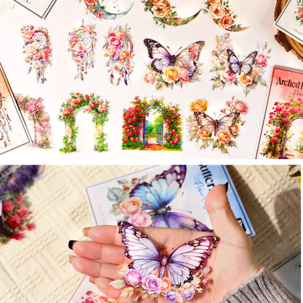 6541  Floral Ballad Series - Adhesive Backed，Retro art sticker #JL01-JH-HJGY-G/JH-HJGY-H/JH-HJGY-L/JH-HJGY-Y - Image 6