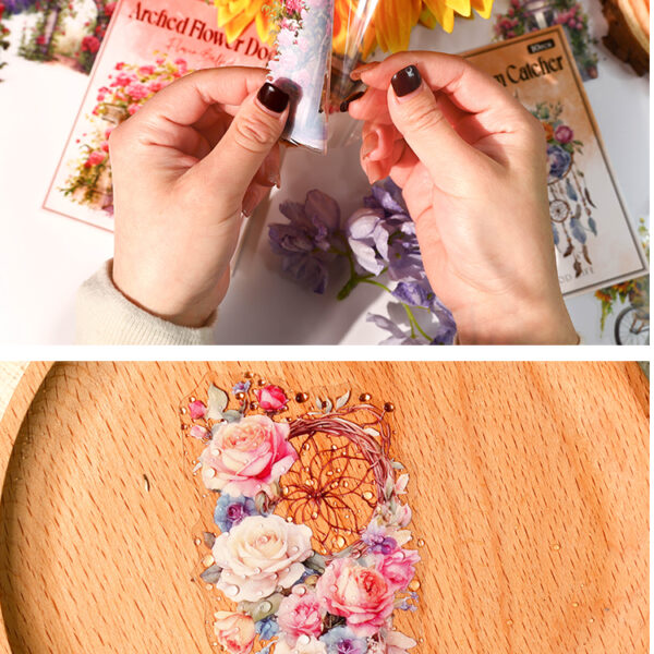6541  Floral Ballad Series - Adhesive Backed，Retro art sticker #JL01-JH-HJGY-G/JH-HJGY-H/JH-HJGY-L/JH-HJGY-Y - Image 4