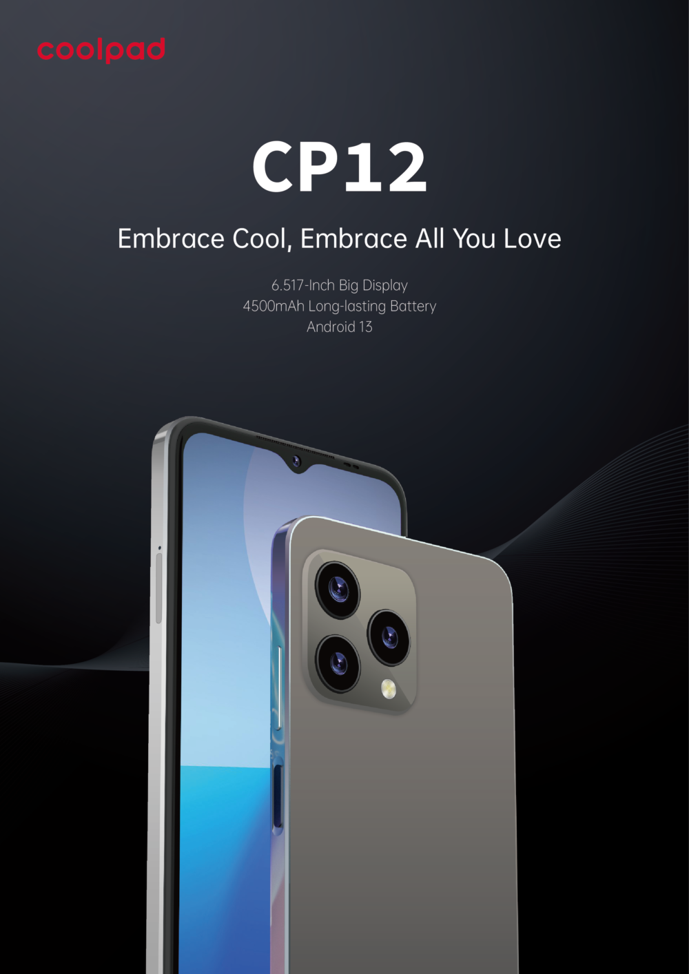 6541  Coolpad CP12 Smartphone，4500mAh Battery, Supports 10W Fast Charging，1600*720 Resolution，Side Fingerprint Sensor + Face Wake #JL07-CP12/CP12S