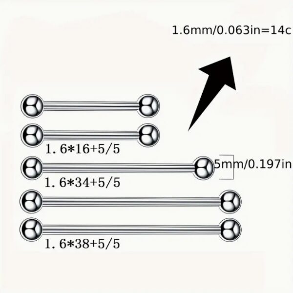 6541  Set of accessories: piercing needle, lip nail tool, eyebrow nail, horseshoe ring, vaginal ring, PA, breast ring, umbilical ring, puncture tool  JL01-BEGS26 - Image 4