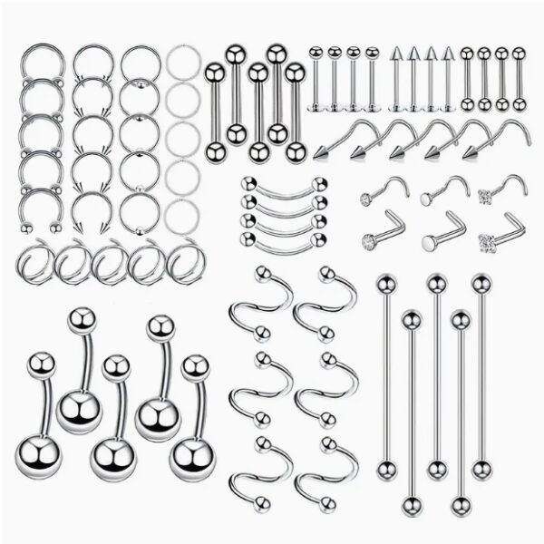 6541  Puncture kit accessories: Piercing needle, lip stud, eyebrow stud, horseshoe ring, vaginal ring, PA, breast ring, umbilical ring, puncture tool  JL01-BEGS20 - Image 4
